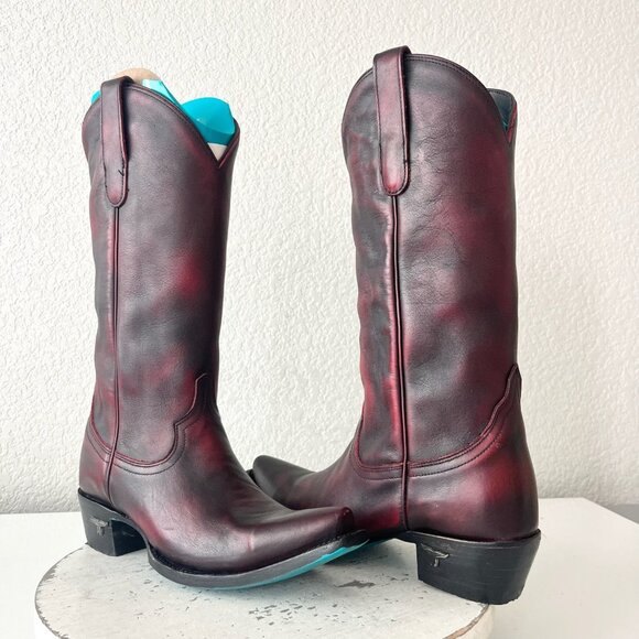 Lane boots Shoes - Lane EMMA JANE Womens Cowboy Boots 7 Black Cherry Western Cowgirl Mid Calf